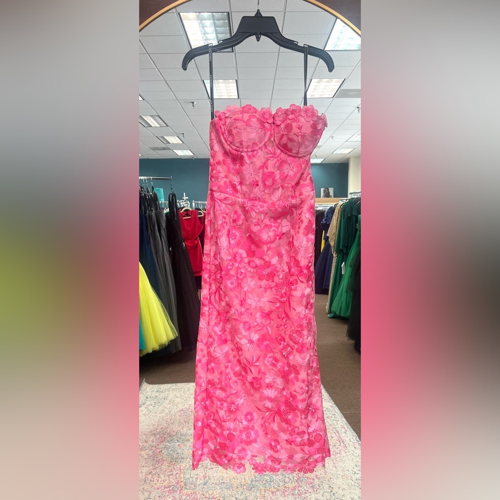 Zac Posen Pink Floral Midi Dress - Picture 7 of 9